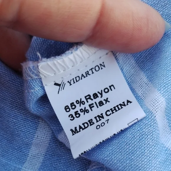 Yidarton Blue and White Striped Blouse - Picture 10 of 11